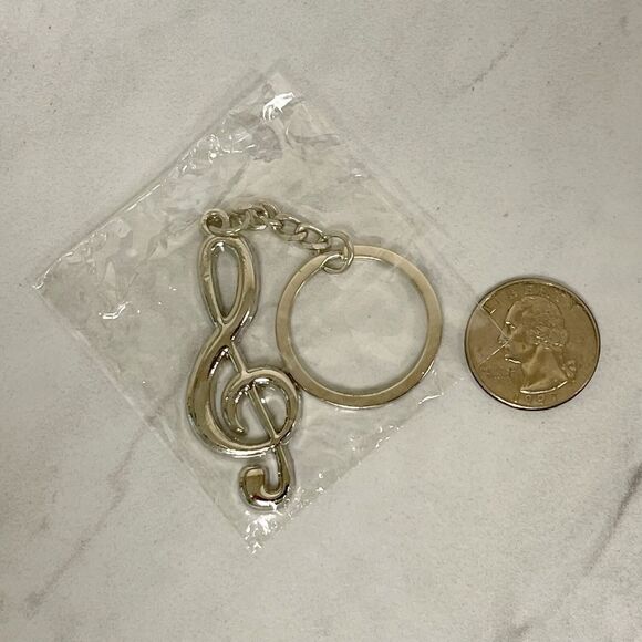 Treble Clef Symbol Music Musician Keychain Keyring - Picture 1 of 8